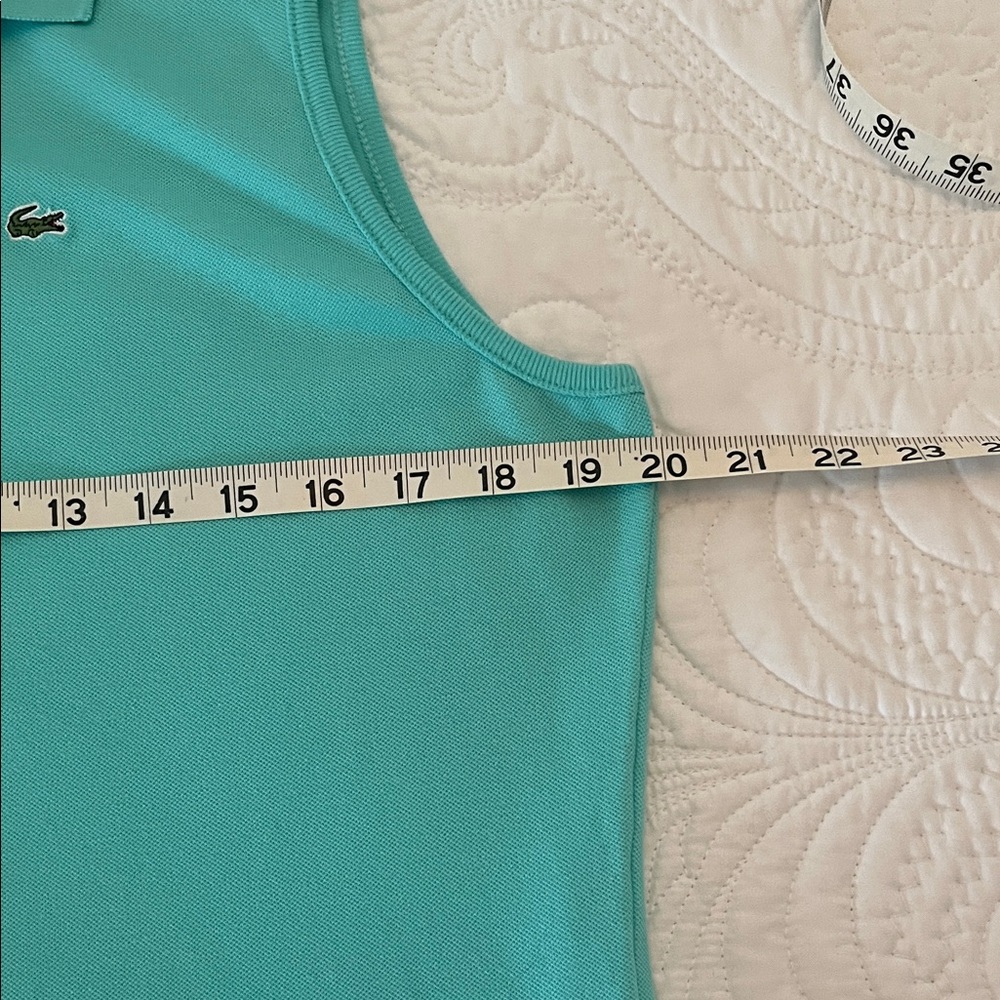 Lacoste Women's Sleeveless Top Turquoise Like New - size 46 Large - Picture 2 of 3